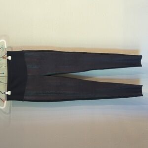 Assets Spanx Leggings Faux Leather Front 20141R Metallic Black Size Medium Black